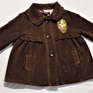 Disney Princess Brown Corduroy Pea Coat 5T